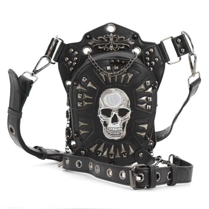 Convertible Skull Design Shoulder Bag/Waist pack in Vinyl - CuriousCottageGoods.com