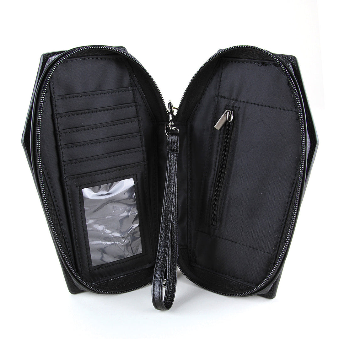 Sugar Skull Coffin Wallet In Vinyl, interior view