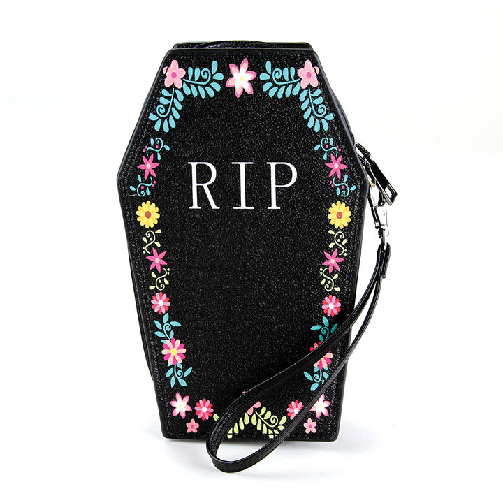 Sugar Skull Coffin Wallet In Vinyl, back view