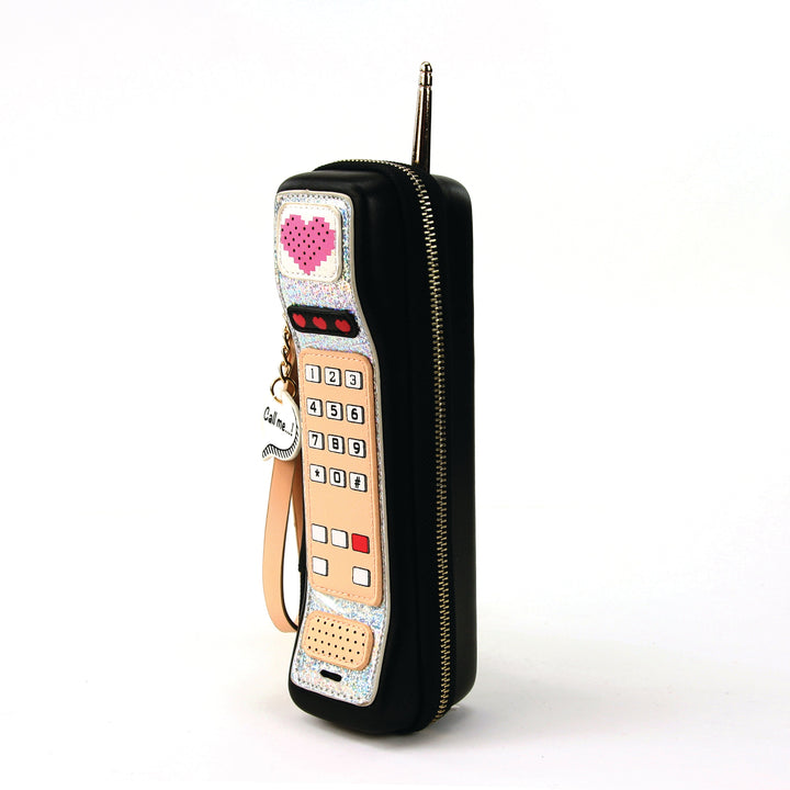 Sleepyville Critters - Handheld Vintage Phone Wristlet in Vinyl Material side view