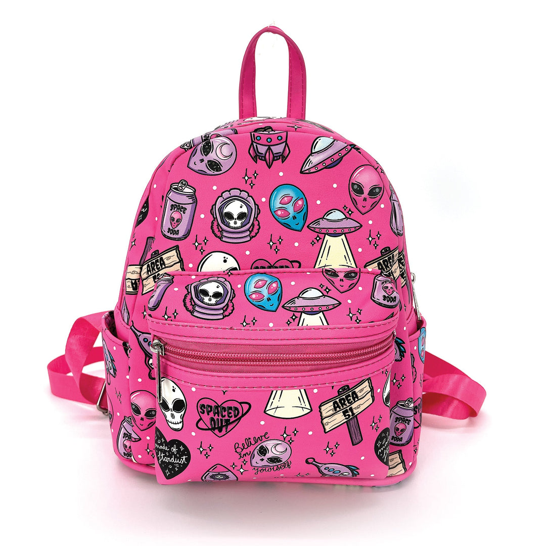 Alien Collage Mini Backpack in Vinyl - CuriousCottageGoods.com