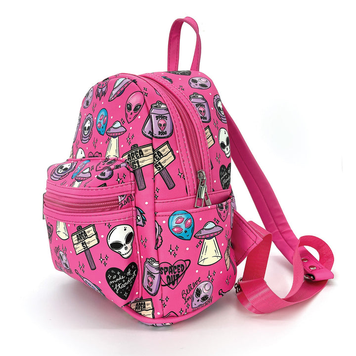 Alien Collage Mini Backpack in Vinyl - CuriousCottageGoods.com