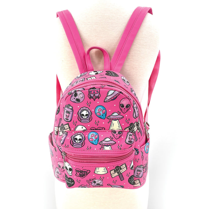Alien Collage Mini Backpack in Vinyl - CuriousCottageGoods.com