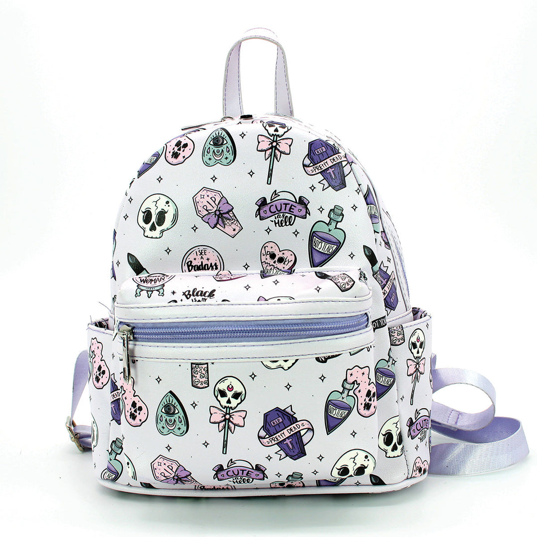 Spooky Girl Collage Mini Backpack in Vinyl - CuriousCottageGoods.com