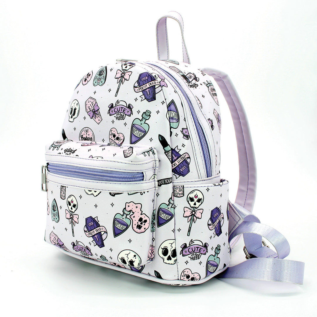 Spooky Girl Collage Mini Backpack in Vinyl - CuriousCottageGoods.com