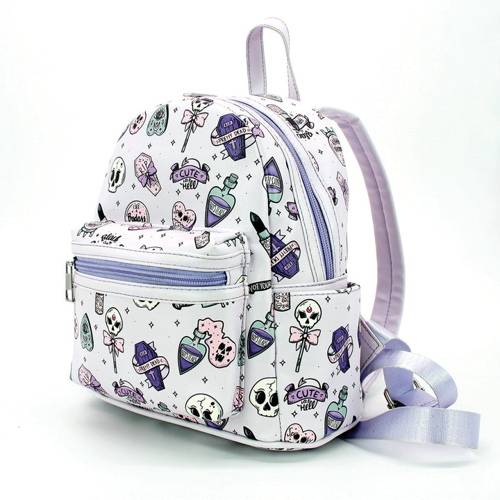 Spooky Girl Collage Mini Backpack in Vinyl - CuriousCottageGoods.com