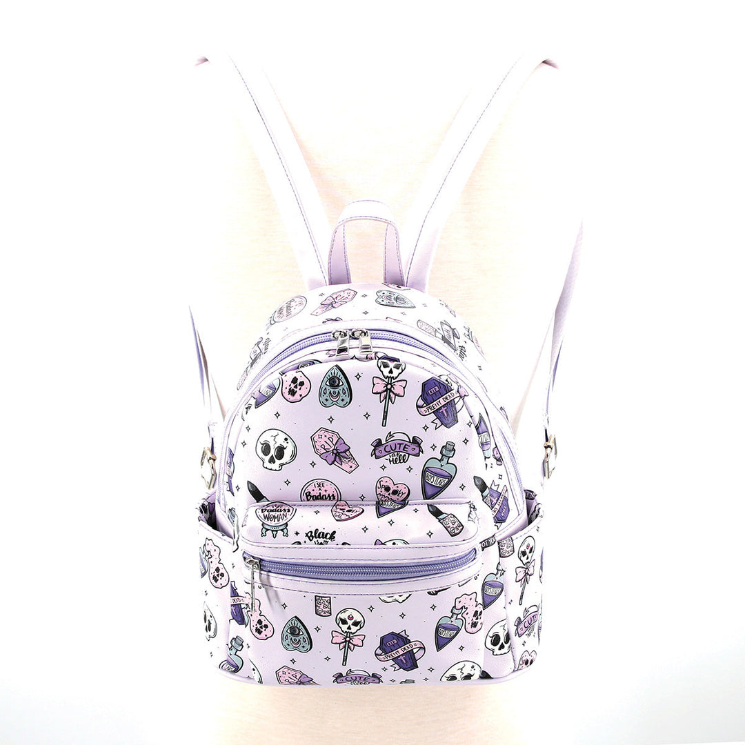 Spooky Girl Collage Mini Backpack in Vinyl - CuriousCottageGoods.com