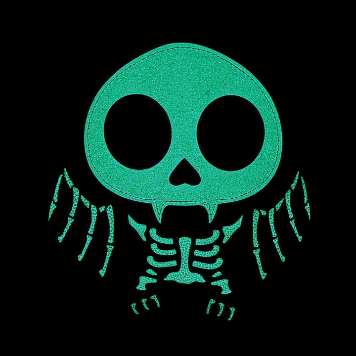 GLOW IN THE DARK SUGAR SKULL BAT SHOULDER BAG, PHOTO WITHOUT LIGHT