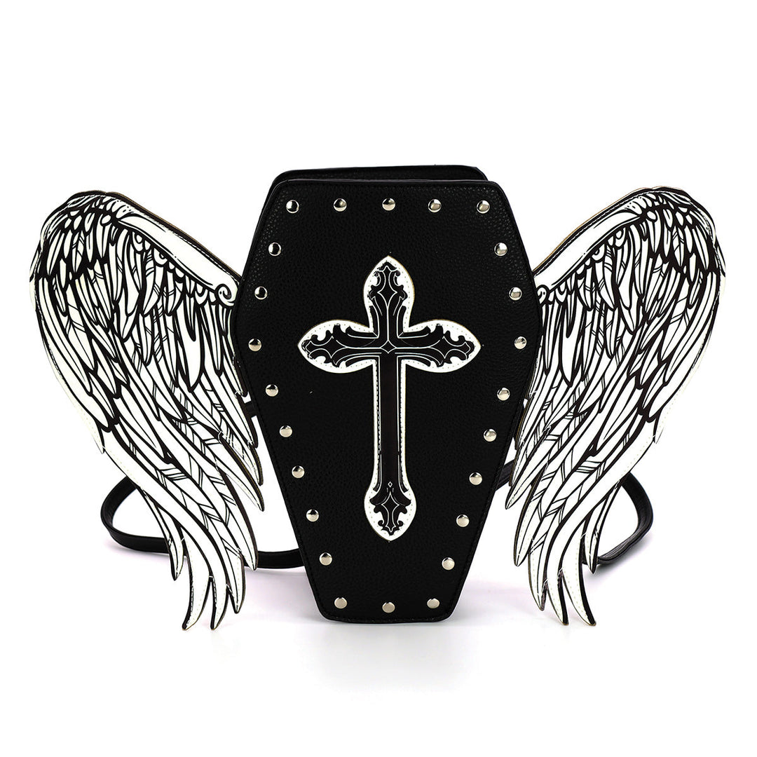 Glow in the Dark Coffin Bag w/ Angel Wings - CuriousCottageGoods.com