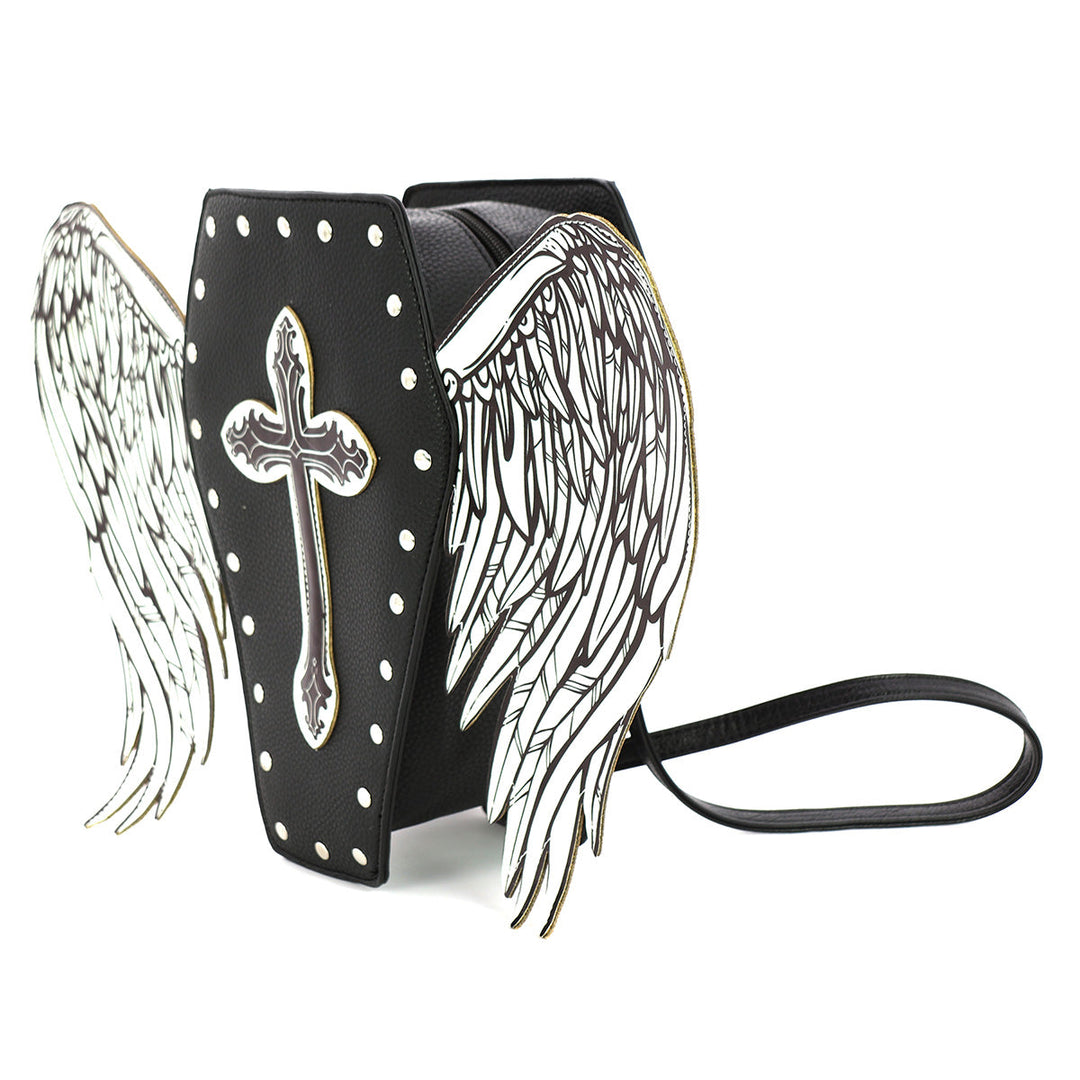 Glow in the Dark Coffin Bag w/ Angel Wings - CuriousCottageGoods.com