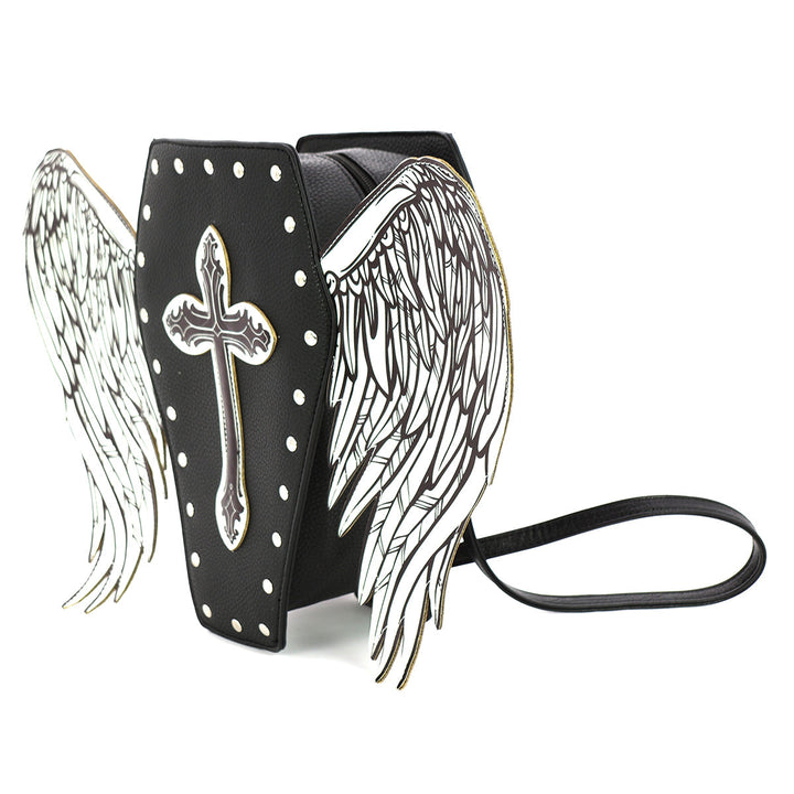 Glow in the Dark Coffin Bag w/ Angel Wings - CuriousCottageGoods.com