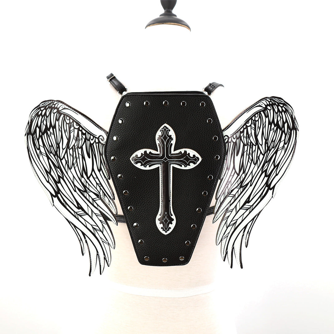 Glow in the Dark Coffin Bag w/ Angel Wings - CuriousCottageGoods.com