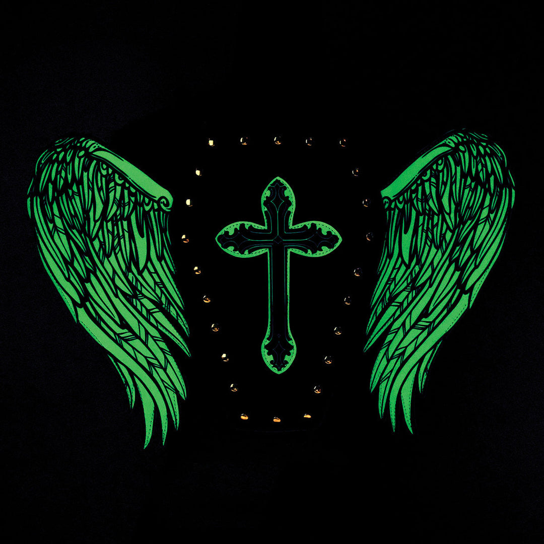 Glow in the Dark Coffin Bag w/ Angel Wings - CuriousCottageGoods.com