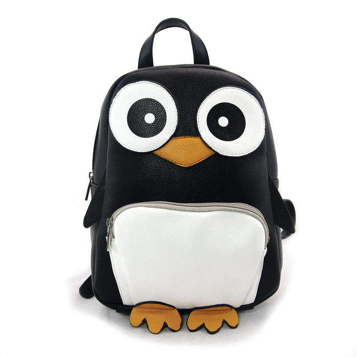 Mini Penguin Backpack in Vinyl Material front view