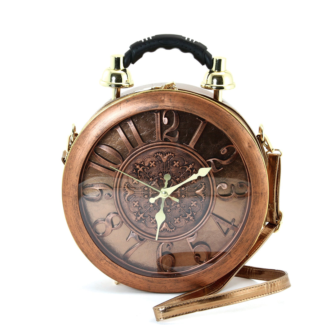 Antique Clock Bag in Vinyl Material front view