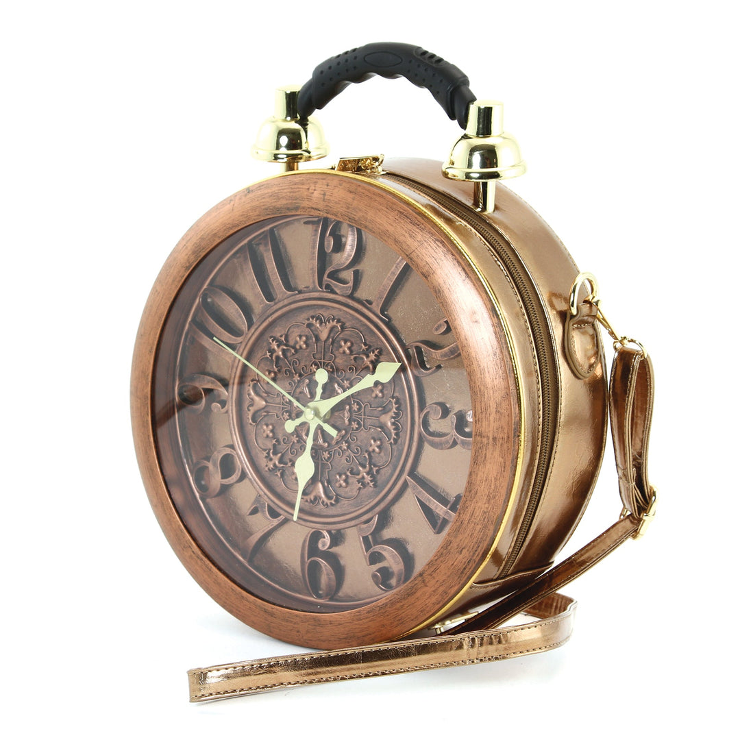 Antique Clock Bag in Vinyl Material side view