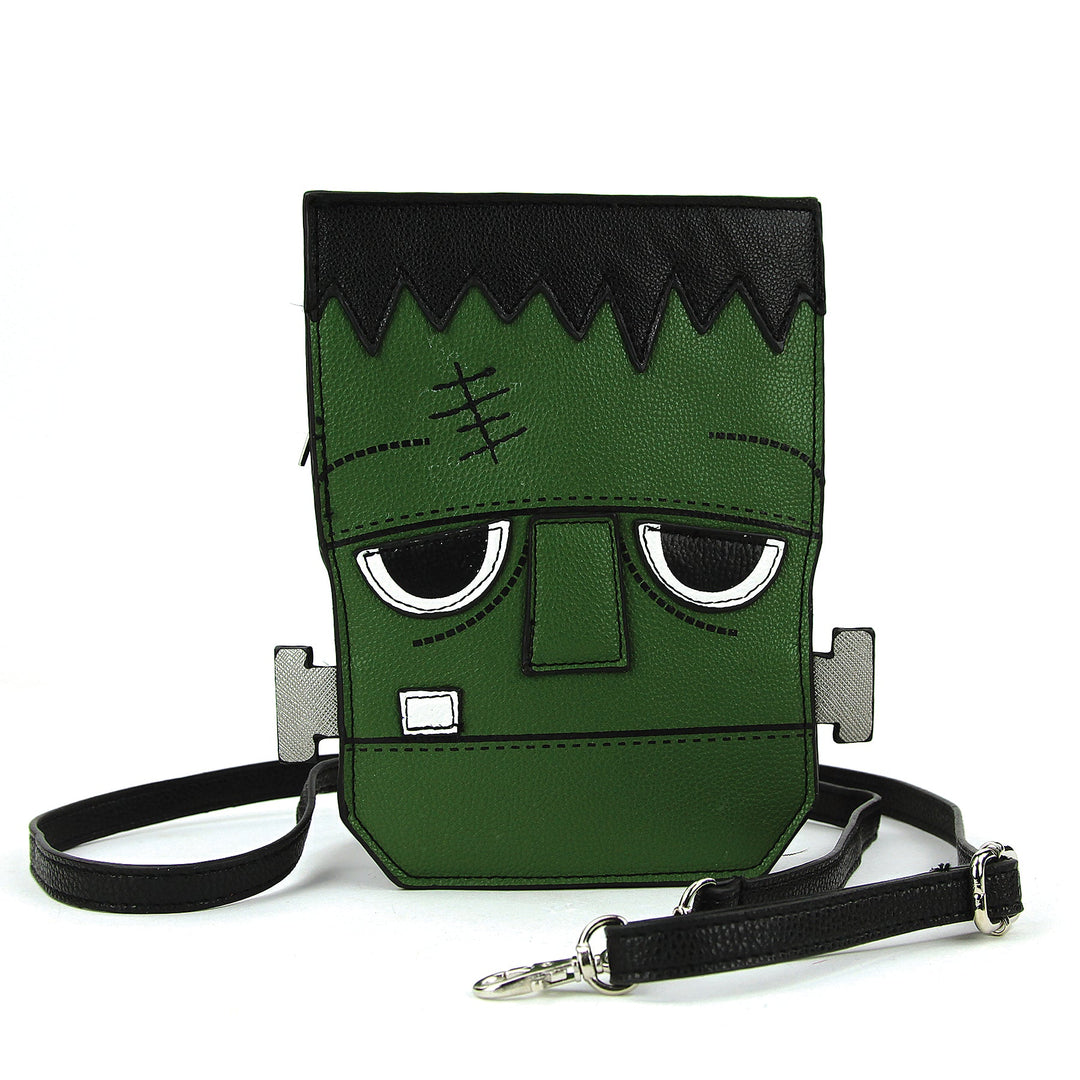 Sleepyville Critters - Frankenstein Crossbody Bag in Vinyl front view