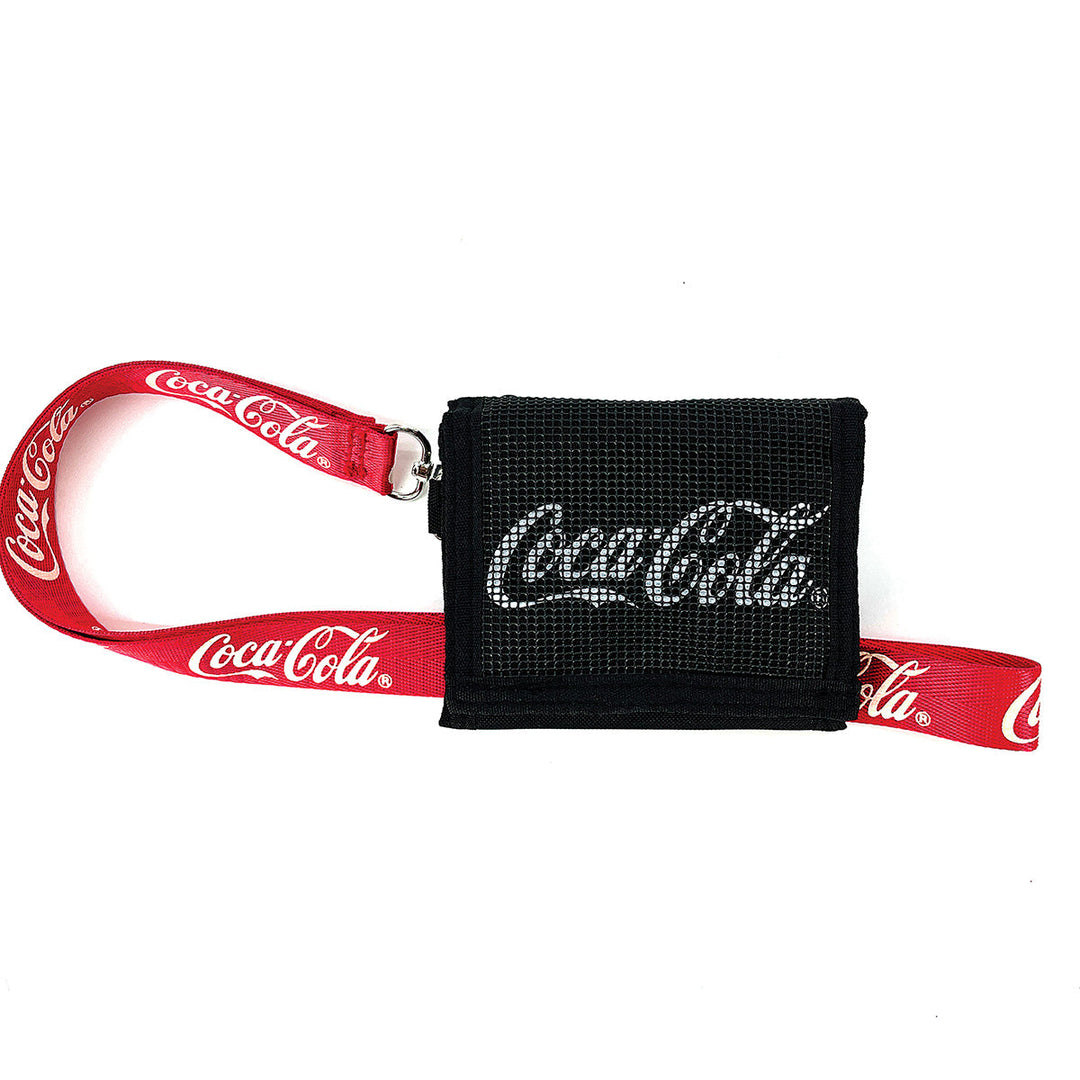 COCA-COLA MESH WALLET W/ STRAP IN NYLON