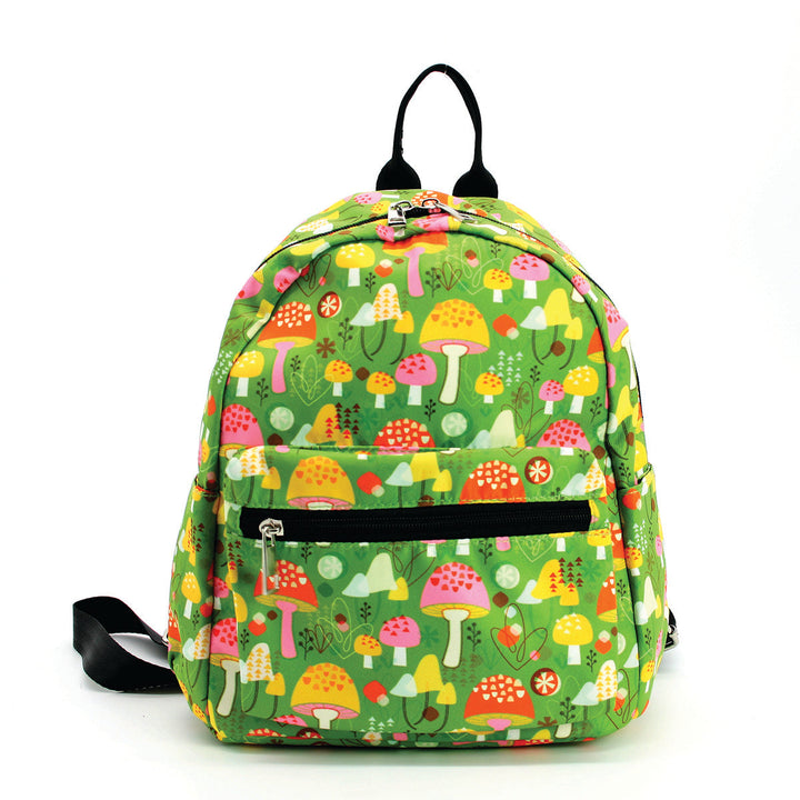 Mushroom Motif Mini Backpack in Polyester - CuriousCottageGoods.com