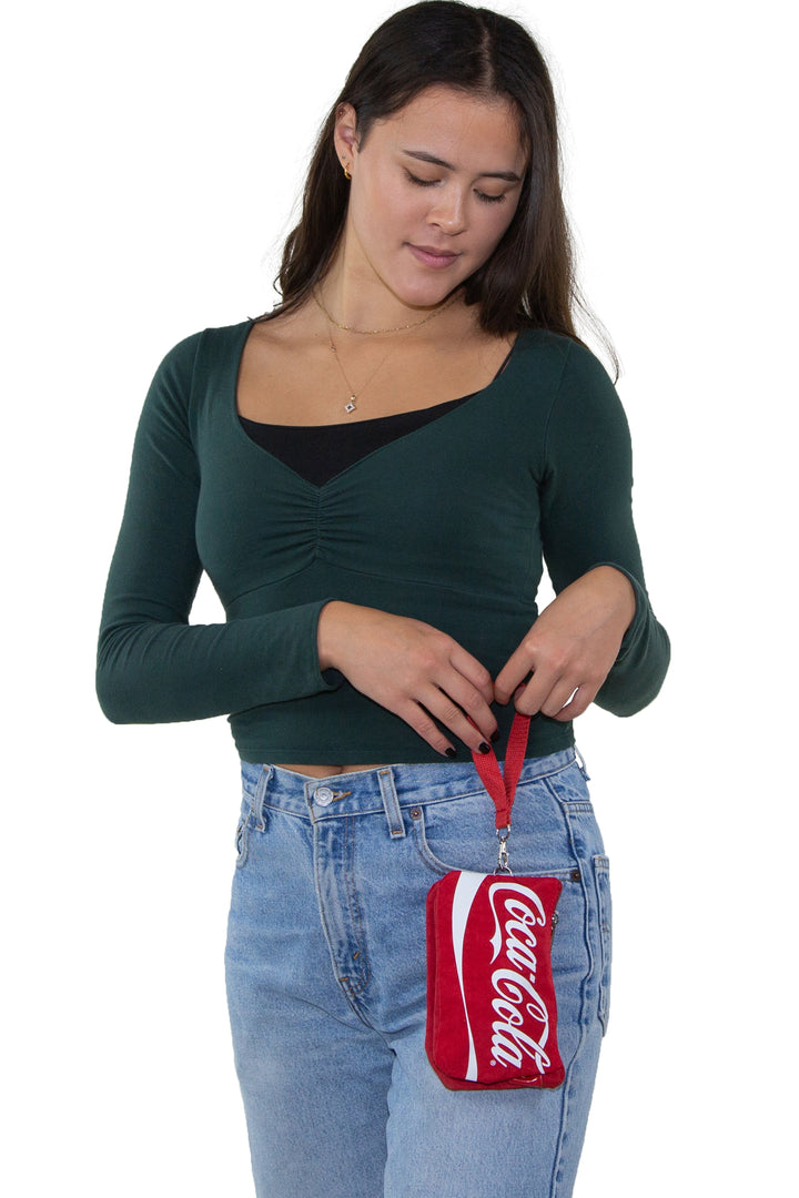 Coca-Cola Script Zippered Nylon Wristlet - CuriousCottageGoods.com