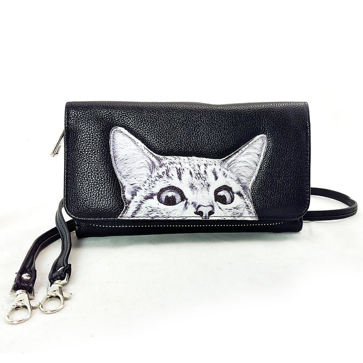 Peeking Cats Wallet in Vinyl Material - CuriousCottageGoods.com