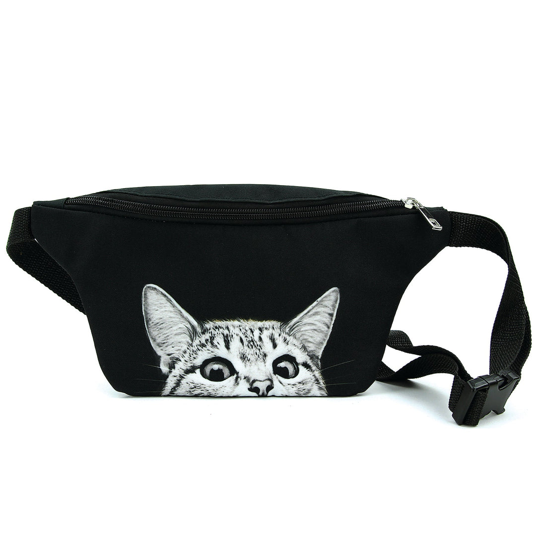 Peeking Cat Fanny in Polyester Material front view