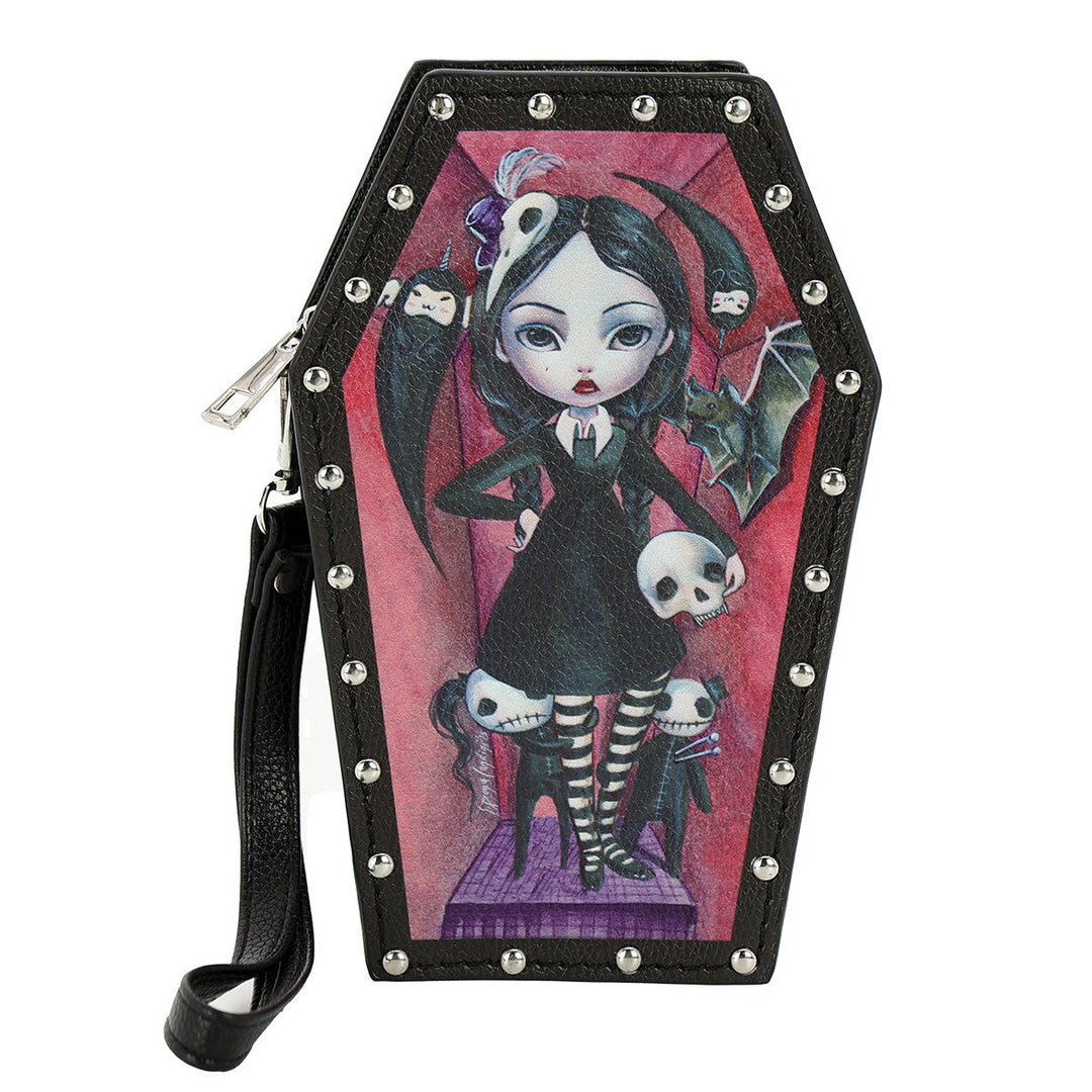 Coffin Girl Wallet Wristlet in Vinyl - CuriousCottageGoods.com