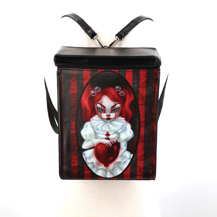 Smiley Clown Girl Rectangle Mini Backpack in Vinyl