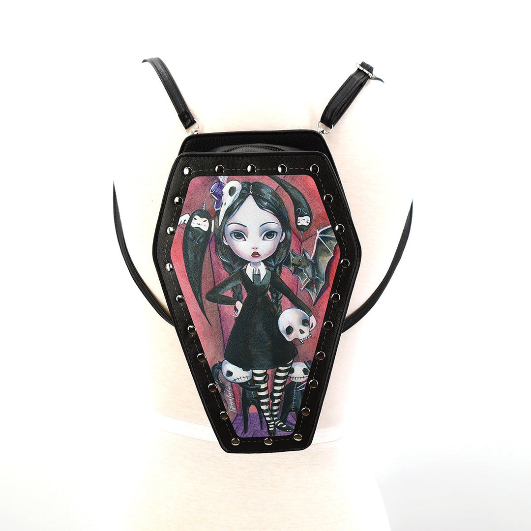 Coffin Girl Mini Backpack in Vinyl - CuriousCottageGoods.com