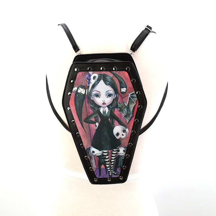 Coffin Girl Mini Backpack in Vinyl - CuriousCottageGoods.com