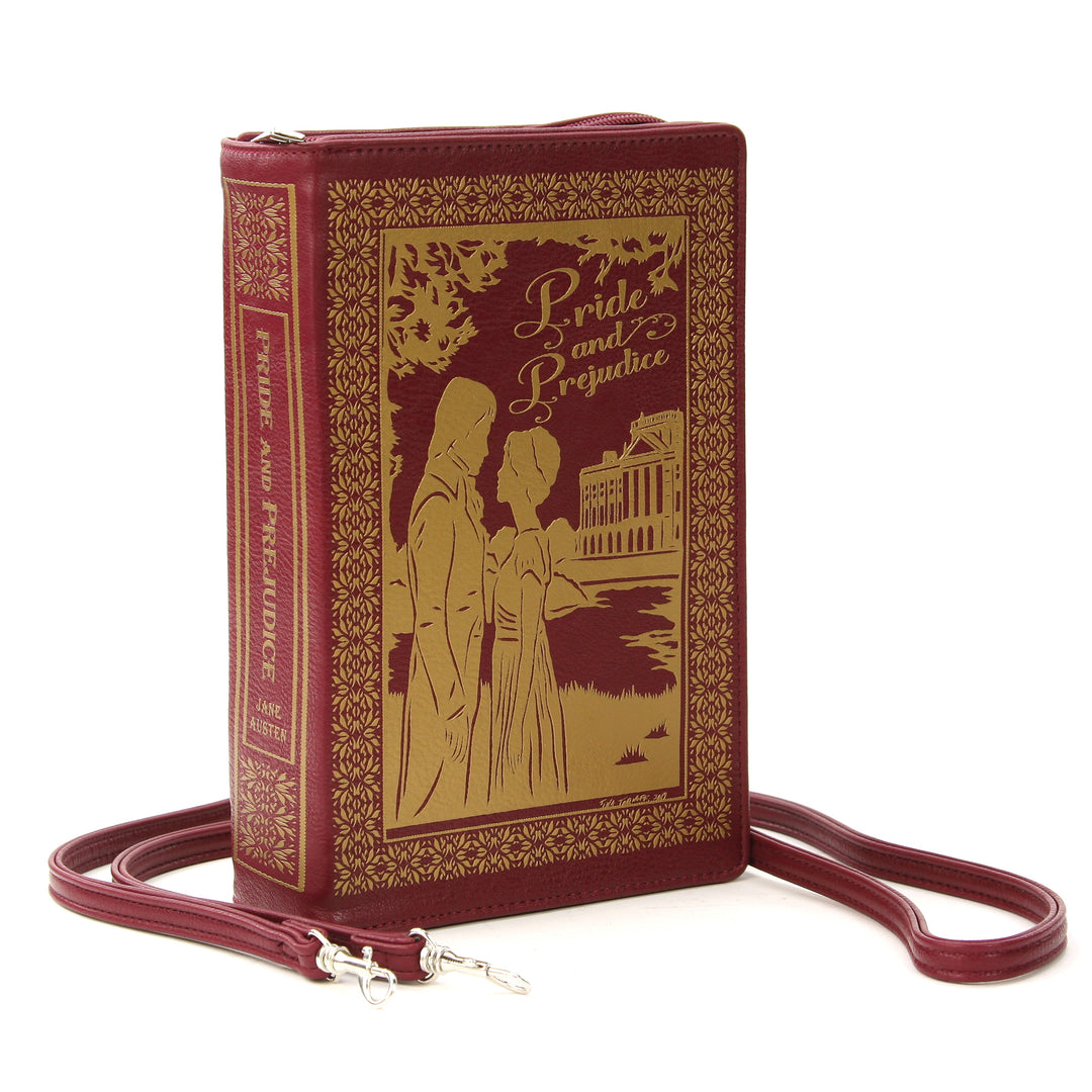 Pride and Prejudice Book Clutch Bag in Vinyl Material front view