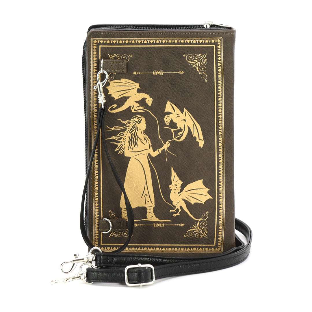 Queen of Dragons Book Clutch Bag in Vinyl - CuriousCottageGoods.com