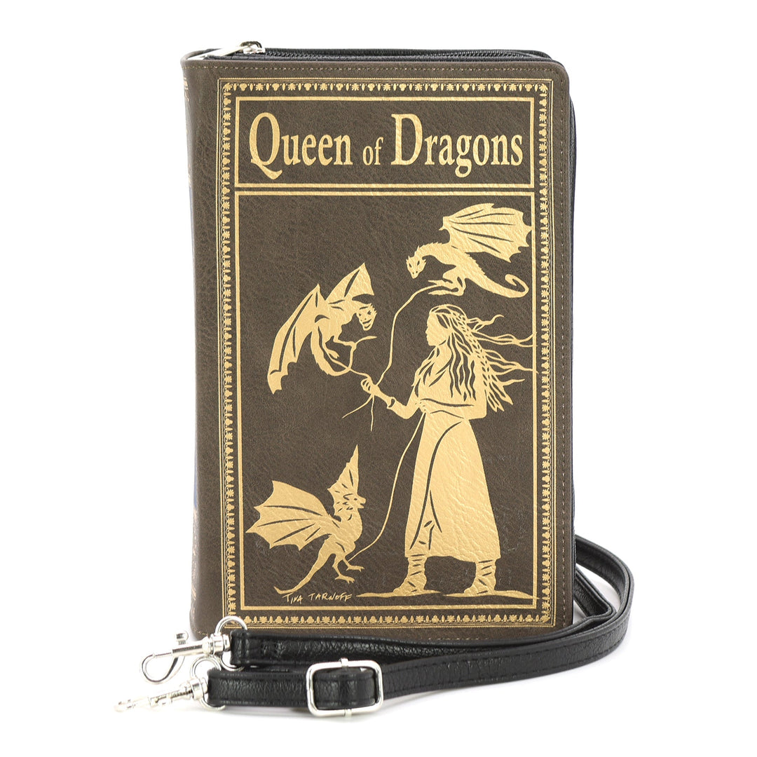 Queen of Dragons Book Clutch Bag in Vinyl - CuriousCottageGoods.com